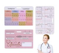 Scheda di carta EKG MAP-ECG Carta d'identità, riferimento infermieristico, spiegazione, ECG, misurazione cardiaca, manuale tascabile ECG | 3 x EKG Manuale di cardiaci,