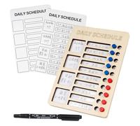 Scheda di controllo giornaliera portatile Autodisciplina Tabella delle faccende Adulti Bambini Promemoria Board con carte di lavoro Pianificatore di disciplina dei bambini