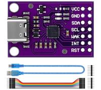 Scheda di debug CP2112 MCU-2112, modulo di comunicazione da USB a SMBus I2C con cavo di tipo C + cavo Dupont da 10 cm maschio a femmina 10p, 2.0 Type-C 2112 Kit di valutazione adattatore sensore per