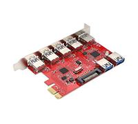 Scheda di espansione adattatore PCI a USB 5 porte USB 3.0 e 2 porte USB 3.0 RJ45 integrato 1 Gbps VIA Chipset Trasferimento dati ad alta velocità per aggiornamento computer PC