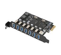Scheda di Espansione da PCI-E a USB 3.0 a 7 Porte, Scheda di Espansione Desktop Ad Alta Velocità da PCI-E a USB a Sette Porte per XP/7/8/8.1/10 e 32/64 Bit