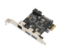 Scheda di Espansione da PCIE a USB3.0, 4 Porte 5 Gbps Superspeed, USB 3.0 SATA, Alimentazione Interfaccia a 15 Pin, PCIE a RJ45 Plug And Play per Slot PCIE X1, X4, X8, X16 per Windows
