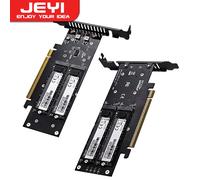 Scheda di espansione JEYI 4 SSD a PCIE 4.0, 4 NVMe M.2 M key SSD a adattatore PCIe X16, fino a 256 Gbps, supporto biforcation Raid 0 1 5