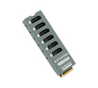 Scheda di Espansione PCIe 3.0 A 6 Porte 6 Gbps ASM1166 per Controller NAS HDD SSD, Supporto Moltiplicatore di Porte PM, Lega di Alluminio.