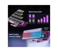 Scheda di Espansione PCIe 5.0 A M.2 NVMe con Dissipatore di Calore Cool 128Gbps M.2 SSD A Scheda Adattatore PCIe NVME per Slot PCIe X4/X8/X16