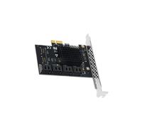 Scheda di Espansione PCIe A A 8 Porte, Adattatore Riser Moltiplicatore Controller PCI Express X1 A SATA3 per SSD/HDD per il Mining