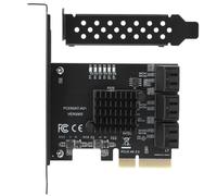 Scheda di espansione PCIe SATA, scheda riser a 6 porte con chip ASMedia ASM1166, adattatore hub controller SATA 3.0 ad alta velocità da 6 Gbps per