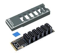 Scheda di espansione PCIe3.0 a 6G a 6 porte per archiviazione HDD-SSD Alloggiamento in alluminio e velocità di trasferimento 6Gbps Ampia compatibilità Scheda di espansione di archiviazione PCIe