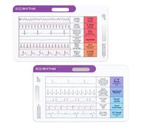 Scheda di interpretazione ritmica ECG, guida tascabile portatile orizzontale e verticale per un rapido riferimento alla frequenza ECG, studenti infermieristici, assistenti, infermieri, ospedali o
