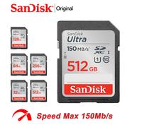 scheda di memoria flash SanDisk Ultra SD, capacità 512GB 256GB 128GB 64GB 32GB, scheda di memoria SD per fotocamera DV SLR, classe C10 U1, velocità di lettura fino a 150 MB/S 32G,64G,128G,256G,512G,25