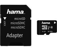 SCHEDA DI MEMORIA HAMA microSDHC, 16 GB, Classe 10, Adattatore SD