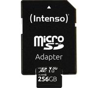 Intenso Scheda di memoria professionale microSDHC 256 GB Classe 10 UHS-I, U3, V30, con adattatore SD, per registrazioni 4K, GoPro, Insta 360, DJI, Osmo, Steam Deck, drone, action camera, nero