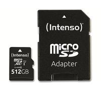 SCHEDA DI MEMORIA INTENSO microSD UHSI, 512 GB, Classe 10, Adattatore SD