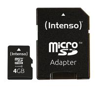 SCHEDA DI MEMORIA INTENSO microSDHC, 4 GB, Classe 10, Adattatore SD