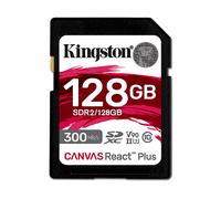 Kingston Technology 128GB Canvas React Plus SDXC UHS-II 300R/260W U3 V90 for Full HD/4K/8K