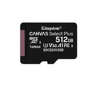 SCHEDA DI MEMORIA KINGSTON Canvas Select Plus, 512 GB, Video Speed Classe 30 (V30)