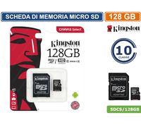 SCHEDA DI MEMORIA KINGSTON MEMORY CARD MICRO SD 128GB - UHS-I CLASSE 10 80MB/s