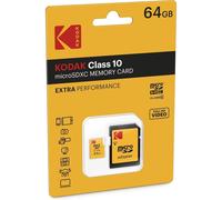 Scheda di memoria Kodak Extra Performance MicroSDXC da 64 GB Classe 10 con adattatore