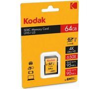 Kodak Scheda di memoria SDXC EKMSD64GXC10HPRK 64 GB UHS-I U3 V30 Classe 10 95 MB/s nero