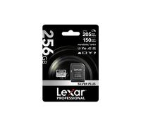 Lexar Silver Plus Micro SD-kaart, 256 GB, Microsdxc TF-kaart tot 205 MB/s lezen,