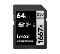 SCHEDA DI MEMORIA LEXAR Professional SILVER SDXC UHSI, 64 GB, Video Speed Classe 60 (V60)