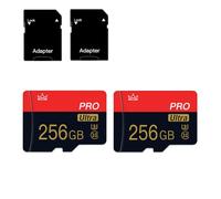 Scheda di memoria micro da 256 GB, 256 GB, classe 10, scheda TF con adattatore ad alta velocità per tablet, fotocamera, drone (2 PCS)