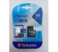 SCHEDA DI MEMORIA MICRO SD VERBATIM 64GB CLASSE 10 ( 90MB/S )