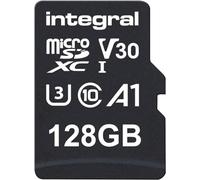 Scheda di memoria MicroSD da 128 GB per Samsung A15, Samsung A25 classe 10 UHS-1 U3 V30 MicroSD Integral + panno per la pulizia Digi Wipe