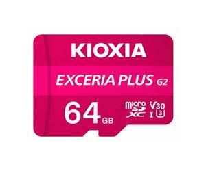 SCHEDA DI MEMORIA MICROSD KIOXIA EXCERIA PLUS G2, 64 GB, Video Speed Classe 30 (V30), Adattatore SD
