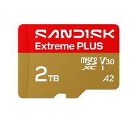 SCHEDA DI MEMORIA MICROSD SANDISK Extreme PLUS microSDXC, 2 TB, Video Speed Classe 30 (V30), Adattatore SD