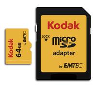 SCHEDA DI MEMORIA MICROSDXC EMTEC 64GB CLASS 10 ALTA VELOCITÀ NERO ROSSO GIALLO