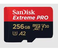 Scheda di memoria microSDXC Sandisk Extreme Pro - 256GB - U3, A2 - fino a 200/90MBps - Adattatore SD incluso