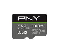 SD-MICRO PNY 256GB PRO Elite Class 10 / UHS-I U3, A1, V30, READ:100MB/WRITE:90 MB/S (4K-FHD) SDU256V32100PRO-GE