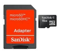 SCHEDA DI MEMORIA SANDISK 16GB MicroSDHC w/adapter