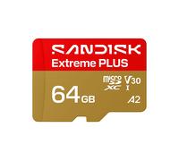 SCHEDA DI MEMORIA SANDISK Extreme Plus 64GB Scheda microSDXC + adattatore SD, Classe 10, U3, V30