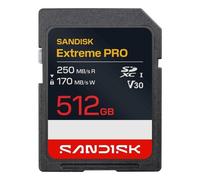Scheda di memoria Sandisk Extreme Pro 512GB SDXC UHS-I 250MB/s V30 Nera