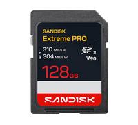 SANDISK Extreme PRO SD UHS-II V90 Scheda 128 GB (velocità di lettura fino a 310 MB/s, velocità di scrittura fino a 304 MB/s, compatibile con fotocamere reflex e mirrorless)