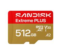 SCHEDA DI MEMORIA SANDISK microSDXC Extreme PLUS, 512 GB, Video Speed Classe 30 (V30), Adattatore SD