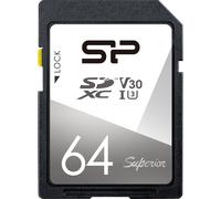 Silicon Power SP064GBSDXCV3V10 SD Card, 64 GB, UHS-I, U3, V30, 4K compatibile, classe 10, velocità di trasferimento massima: 100MB/s, 5 anni di garanzia