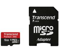 SCHEDA DI MEMORIA TRANSCEND microSDHC, 16 GB, Classe 10, Adattatore SD