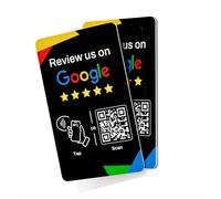 Scheda di recensione Google NFC nera con codice QR, tocca per raccogliere le recensioni dei clienti, carta in PVC 85.5×54mm per attività locali offline, confezione da 10