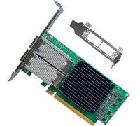 Scheda di rete 100GbE QSFP28 compatibile con scheda Ethernet PCIe MCX456A-ECAT con controller ConnectX-4, 2 porte QSFP28, PCIe 3.0, VPI 100GbE/EDR, SR-IOV RoCE RDMA, VXLAN/NVGRE, PXE, adattatore di