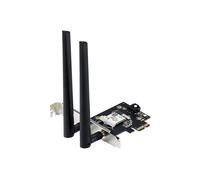ASUS PCE-BE6500, Adattatore Tri Band BE6500 PCI-E WiFi 7 (802.11be), Bluetooth 5.4, WPA3 Network Security, Multi-link Operation, Antenne Regolabili, Nero