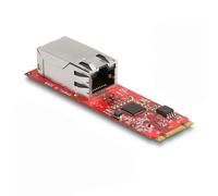 Scheda di Rete DeLOCK Convertitore M.2 B+M RJ45 2,5 Gigabit LAN Rosso