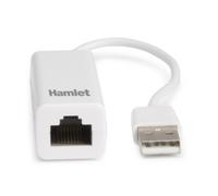 Scheda di Rete Hamlet HNU2F100 USB 100 Mbps Full Duplex Bianco per PC Notebook