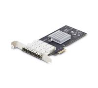 StarTech.com Scheda di rete SFP GbE a 4 porte, PCIe 2.0 x2 (compatibile x4, x8, x16), Controller Intel I350-AM4 4x 1GbE, 1000BASE rame/fibra ottica, NIC Gigabit Ethernet per desktop/server - Windows e Linux [P041GI-NETWORK-CARD]