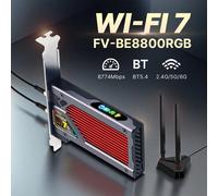 Scheda di rete wireless WiFi 7 BE8800RGB PCIE BT5.4 8774Mbps Tri-band 2.4G/5G/6GHz per PC desktop con base di estensione Win10/11
