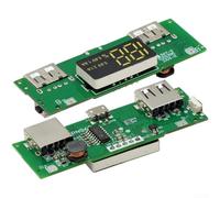 Scheda di ricarica Dual USB 5V 2.4A, Power Bank mobile con display LCD digitale - Protezione da sovraccarico e cortocircuito, batteria al litio fai da te (5 V, 2 A, 1 A)