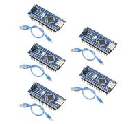 Scheda di sviluppo Nano con cavo USB, QIAZI Nano V3 modulo con chip CH340, Nano-V3, scheda di sviluppo con spina Type-C da 5 V, 16 m, 328P, compatibile con Arduino Nano (5 pezzi)