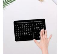 Scheda didattica con alfabeto in Braille, lettere, numeri e punteggiatura,